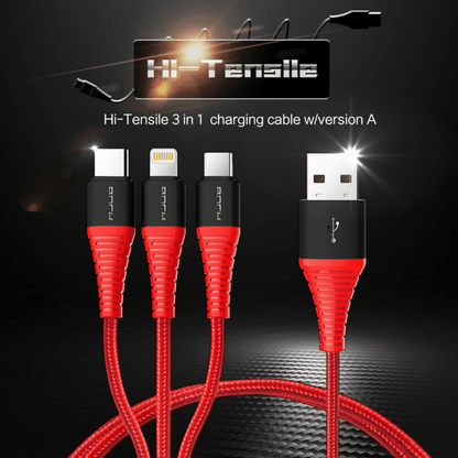 ROCK (3 in 1) USB Charging Cable for iPhone & Android - GARDENPEEK.COM GARDEN PEEK