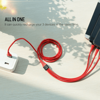 ROCK (3 in 1) USB Charging Cable for iPhone & Android - GARDENPEEK.COM GARDEN PEEK