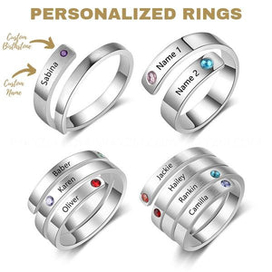 Personalized Engraved Birthstone Ring